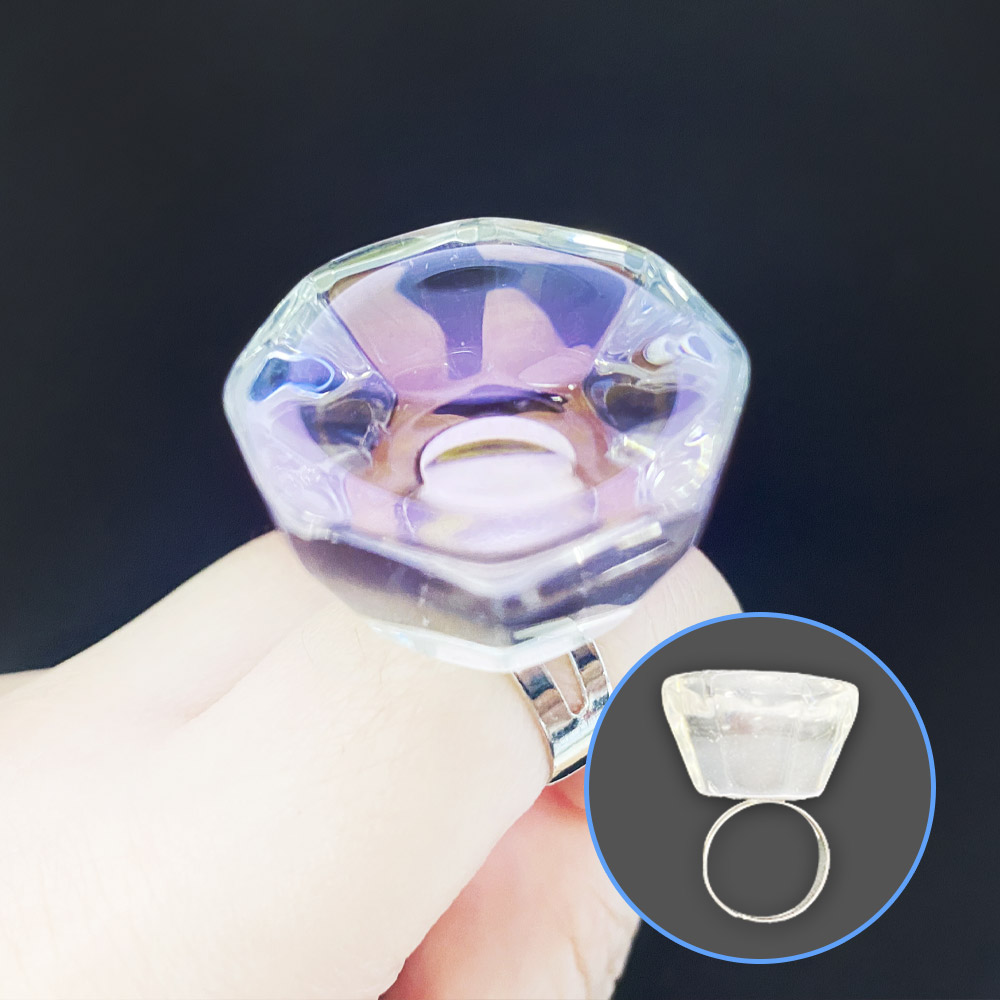 다이아몬드 반지형 색소판 (투명) / 반영구 단단한 색소반지